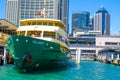 Ferries is the public transport ferry services operate on Sydney Harbour, The image at Circular quay wharf.